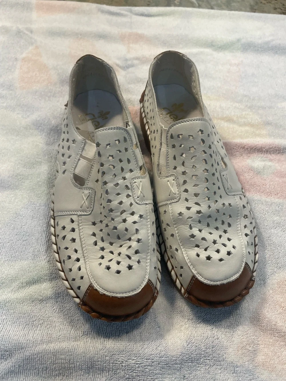 Rieker Anti-Stress perforated leather slip-on loafers - 8.5